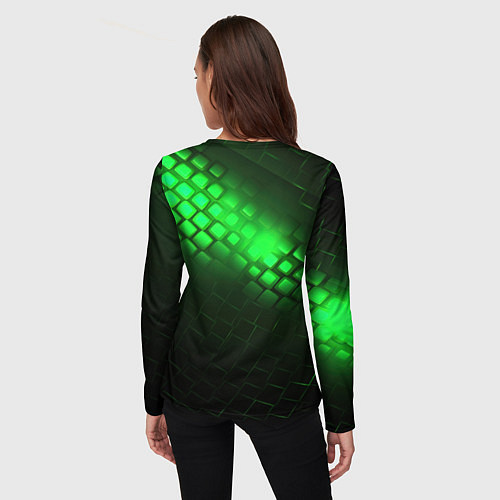 Женский лонгслив Juventus green logo neon / 3D-принт – фото 4