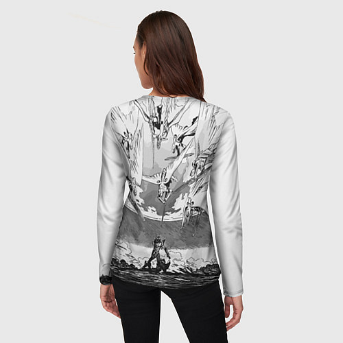 Женский лонгслив Нападение ангелов - Евангелион / 3D-принт – фото 4