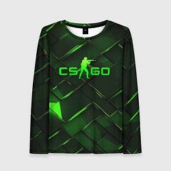 Женский лонгслив CSGO green abstract elements