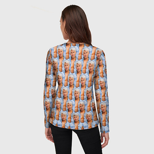 Женский лонгслив Паттерн - Райан Гослинг / 3D-принт – фото 4