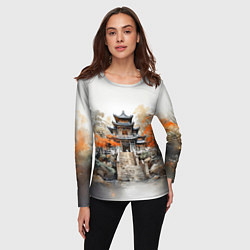 Лонгслив женский Японское поместье, цвет: 3D-принт — фото 2