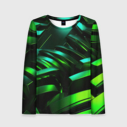 Женский лонгслив Dark green abstract