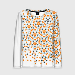 Женский лонгслив Плитки Пенроуза в оранжево серой палитре