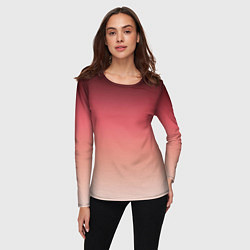 Лонгслив женский Градиент красно-бежевый, цвет: 3D-принт — фото 2