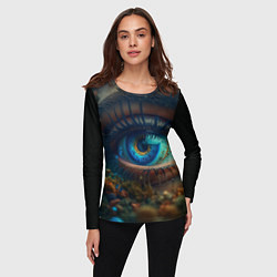 Лонгслив женский Неоновый глаз, цвет: 3D-принт — фото 2