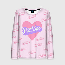 Лонгслив женский Барби и розовое сердце: паттерн, цвет: 3D-принт