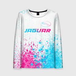 Лонгслив женский Jaguar neon gradient style: символ сверху, цвет: 3D-принт