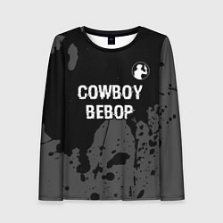 Женский лонгслив Cowboy Bebop glitch на темном фоне: символ сверху