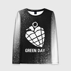 Лонгслив женский Green Day glitch на темном фоне, цвет: 3D-принт
