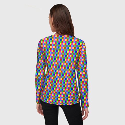 Женский лонгслив Разноцветные маленькие квадраты / 3D-принт – фото 4