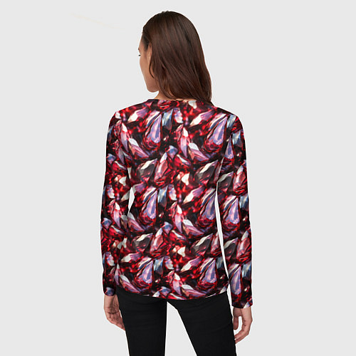 Женский лонгслив Рубиновый паттерн / 3D-принт – фото 4