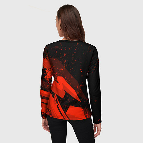 Женский лонгслив Honda - красная абстракция / 3D-принт – фото 4