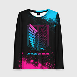 Женский лонгслив Attack on Titan - neon gradient