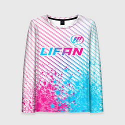 Лонгслив женский Lifan neon gradient style: символ сверху, цвет: 3D-принт