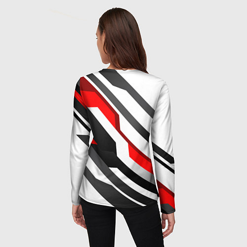 Женский лонгслив Mass effect - white uniform n7 / 3D-принт – фото 4