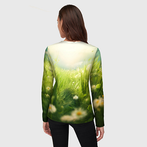 Женский лонгслив Овечка в траве / 3D-принт – фото 4