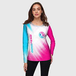 Лонгслив женский Dongfeng neon gradient style: надпись, символ, цвет: 3D-принт — фото 2