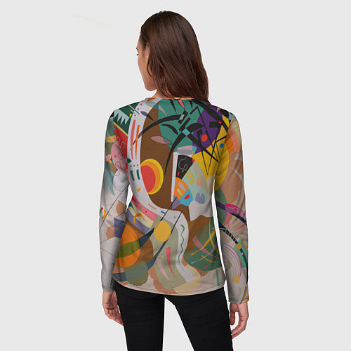 Женский лонгслив Искусство Кандинского - Доминирующая кривая / 3D-принт – фото 4