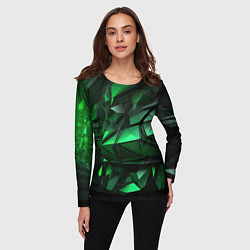 Лонгслив женский Green abstract, цвет: 3D-принт — фото 2
