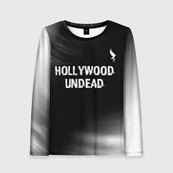 Лонгслив женский Hollywood Undead glitch на темном фоне посередине, цвет: 3D-принт