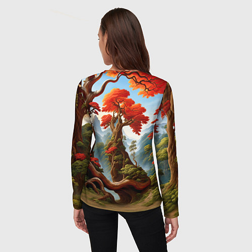 Женский лонгслив Зеленый деревянный дракон / 3D-принт – фото 4