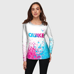 Лонгслив женский Quake neon gradient style посередине, цвет: 3D-принт — фото 2