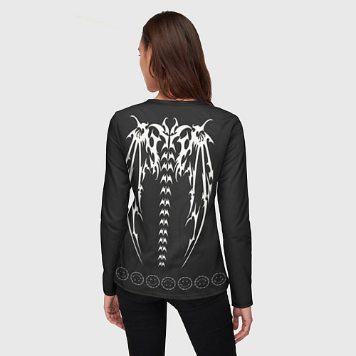 Женский лонгслив Angel bone wings black / 3D-принт – фото 4