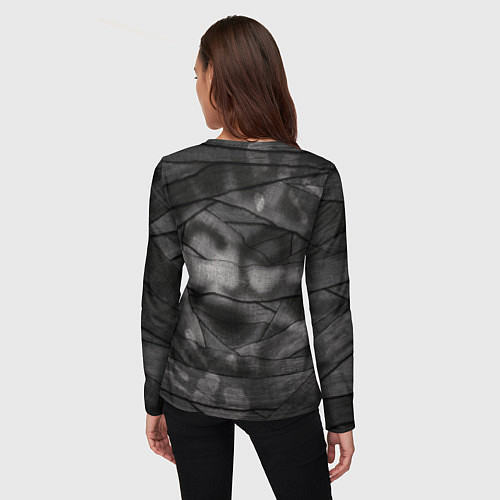 Женский лонгслив Бандаж мумии темный / 3D-принт – фото 4