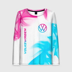 Лонгслив женский Volkswagen neon gradient style вертикально, цвет: 3D-принт