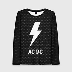 Лонгслив женский AC DC glitch на темном фоне, цвет: 3D-принт