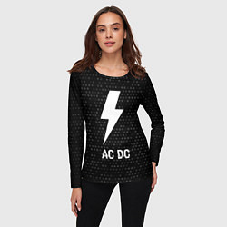 Лонгслив женский AC DC glitch на темном фоне, цвет: 3D-принт — фото 2