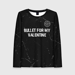 Лонгслив женский Bullet For My Valentine glitch на темном фоне посе, цвет: 3D-принт