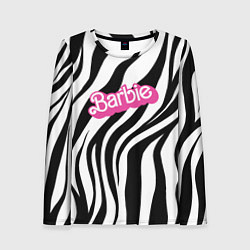 Лонгслив женский Ретро Барби - паттерн полосок зебры, цвет: 3D-принт