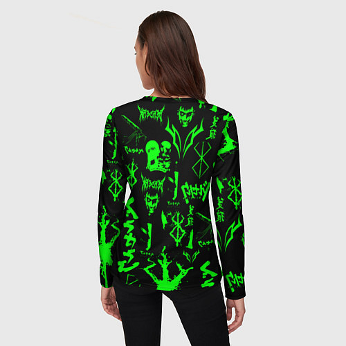 Женский лонгслив Berserk neon green / 3D-принт – фото 4