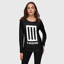 Лонгслив женский Paramore glitch на темном фоне, цвет: 3D-принт — фото 2