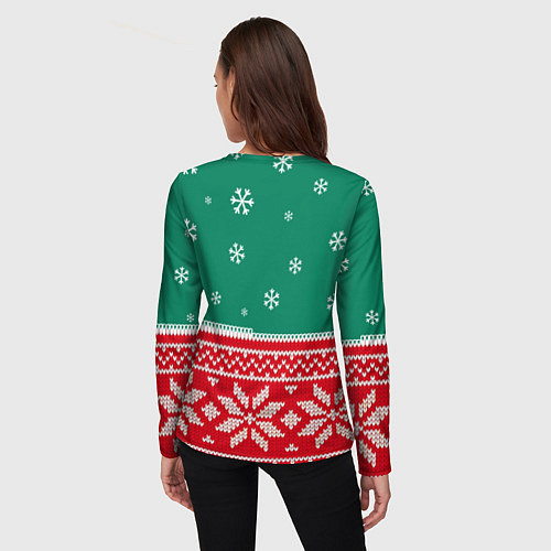 Женский лонгслив Саша новогодний / 3D-принт – фото 4