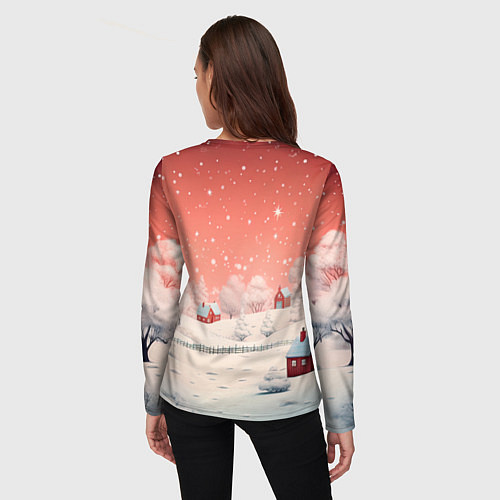 Женский лонгслив Волшебство новогодней ночи / 3D-принт – фото 4