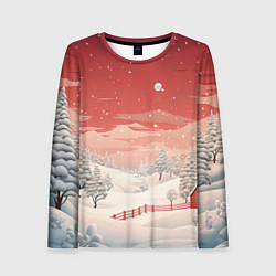 Женский лонгслив Завораживающий зимний пейзаж