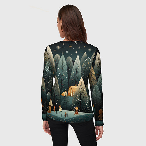 Женский лонгслив Зимняя страна чудес / 3D-принт – фото 4