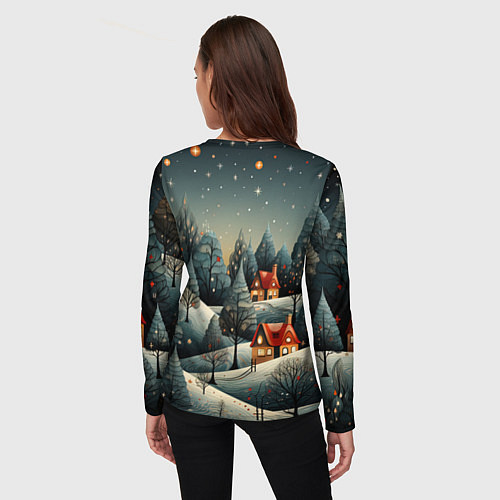 Женский лонгслив Зимние развлечения на природе / 3D-принт – фото 4