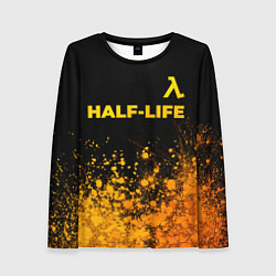 Лонгслив женский Half-Life - gold gradient посередине, цвет: 3D-принт