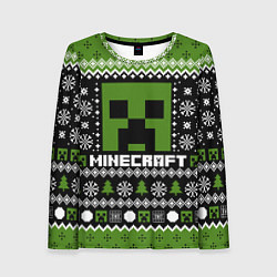 Лонгслив женский Minecraft christmas sweater, цвет: 3D-принт