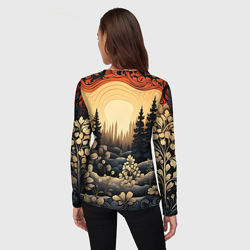 Женский лонгслив Волшебные орнаменты / 3D-принт – фото 4