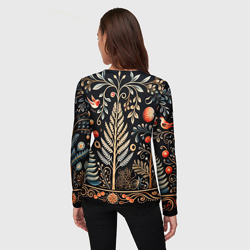 Женский лонгслив Зимняя вязь / 3D-принт – фото 4