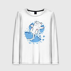 Лонгслив женский Снежный кото-ангел, цвет: 3D-принт