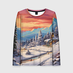 Лонгслив женский Северное сияние веселья, цвет: 3D-принт