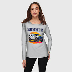 Лонгслив женский Нейросеть - Hummer рисунок, цвет: 3D-принт — фото 2