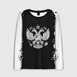 Женский лонгслив Герб РФ белые краски