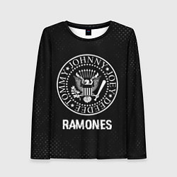 Лонгслив женский Ramones glitch на темном фоне, цвет: 3D-принт