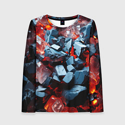 Женский лонгслив Янтарные камни асбтракция
